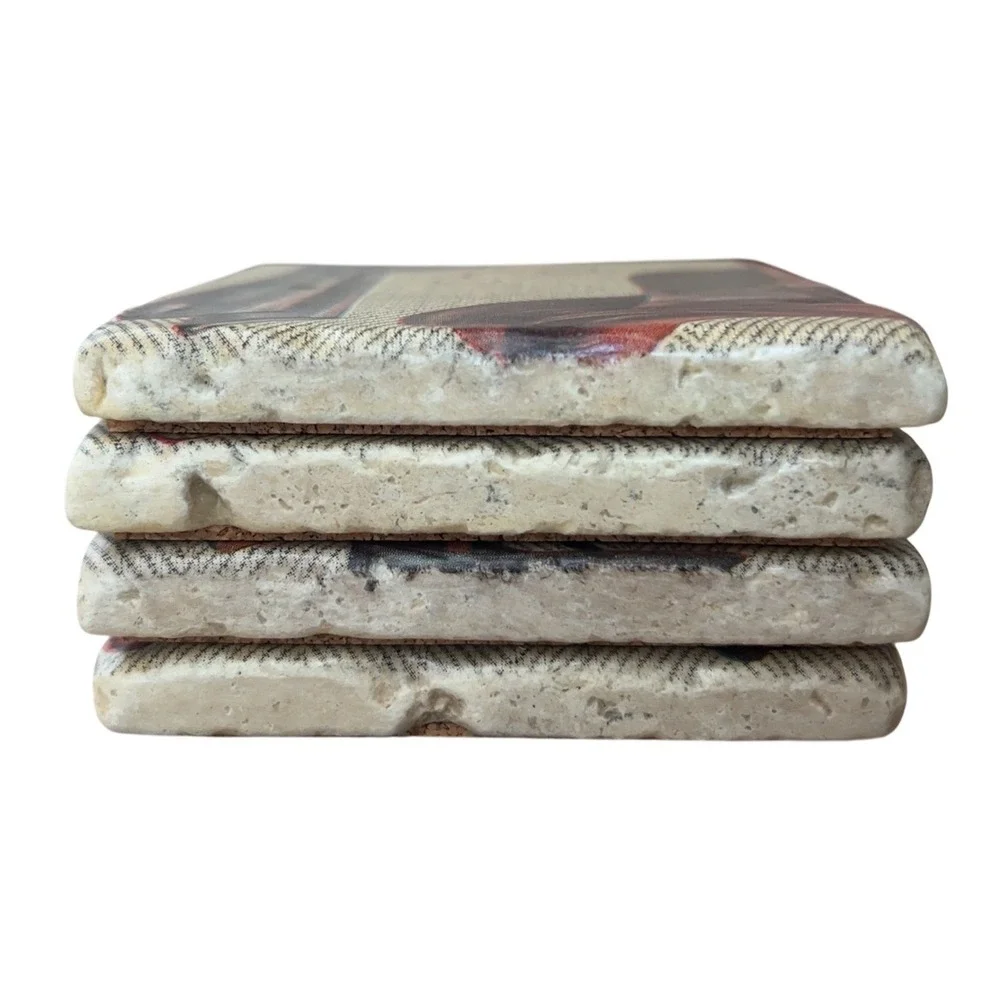 Hobbella's‎ Wardrobe Equestrian Handmade Natural Stone Coaster Set of 4